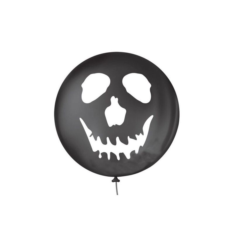 Balão 5'' Decorado Caveira Preto Ebano e Branco - 15 unidades - Balões São Roque - magazine 25