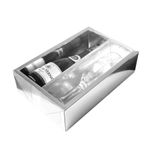 Caixa Mini Champanhe e Taça (20,5cm x 13cm x 6cm) Prata 5 unidades Assk