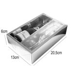 Caixa Mini Champanhe e Taça (20,5cm x 13cm x 6cm) Prata 5 unidades Assk