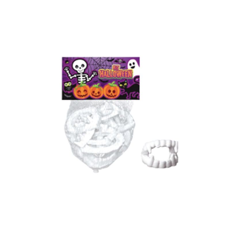 Kit Dentadura de Halloween - "Dentes de Vampiro" - 12 Unidades - Magazine 25 - 12 unidades - Magazine 25