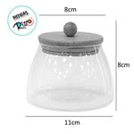 Pote de Vidro Bojudo Hermético com Tampa de Bambu - 11x8cm - 550ml - 1 unidade - Rizzo