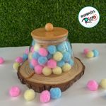Pote de Vidro Bojudo Hermético com Tampa de Bambu - 11x8cm - 550ml - 1 unidade - Rizzo