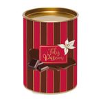 Lata para Ovo 350g Listras Vermelho e Marrom - 13x18cm - 01 unidade - Cromus Páscoa - Rizzo Embalagens