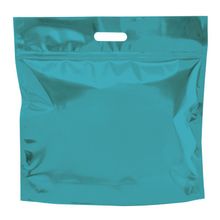 Sacola Metalizada com Zip P 46x43x5cm Turquesa - 01 unidade - Cromus - Magazine 25