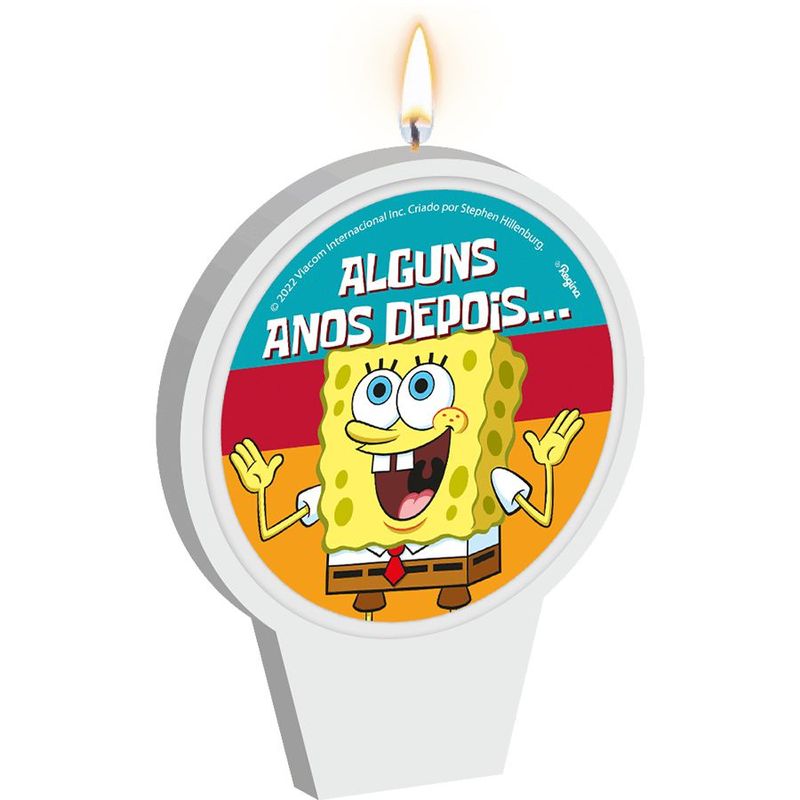 Vela Plana Adesivada - Bob Esponja - 1 unidade - Regina - Magazine 25