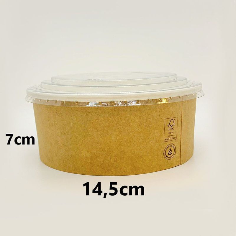 Pote de Papel Kraft 1000ml - 5 Unidades - Ref KB04 - Kraft Bowls - Magazine 25