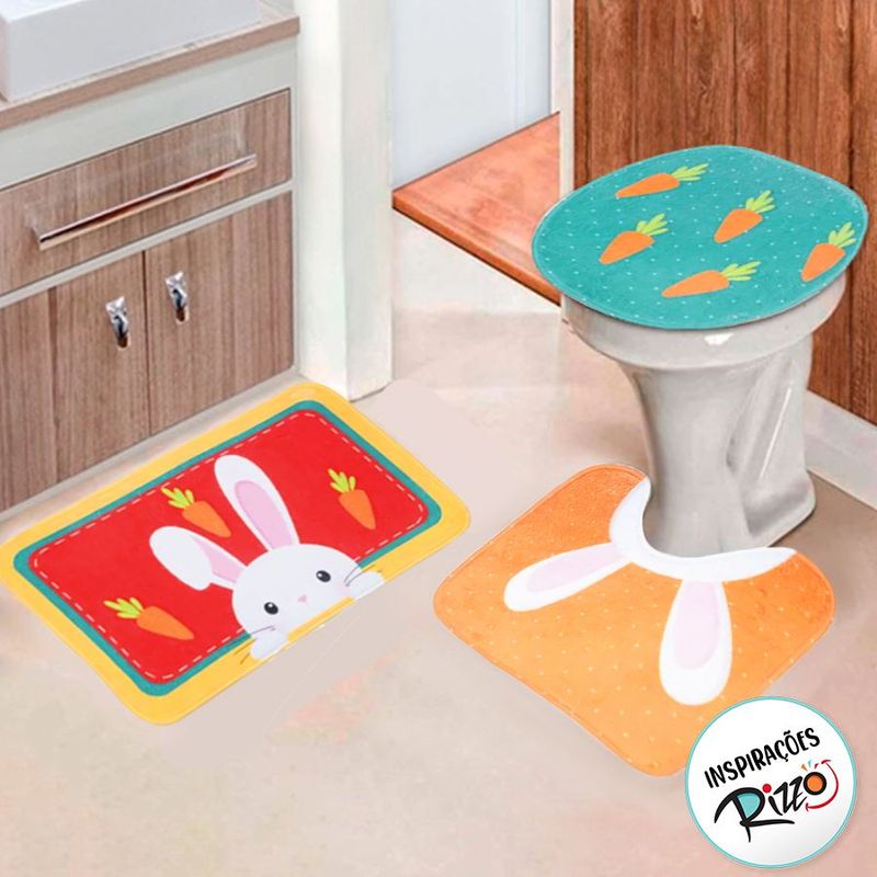 Kit para Banheiro - Coelhinho de Veludo - 1 unidade - Cromus - Magazine 25