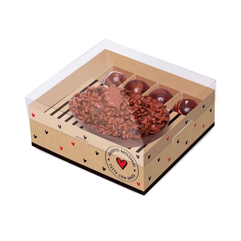 Caixa Meio Ovo com docinhos 250g - Kraft Doçura - 6 unidades - Cromus Páscoa - Magazine 25