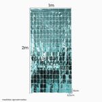 Cortina Decorativa Painel Mágico 1x2m - Retângulos - Azul Claro - Art Lille -
