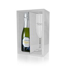 Caixa Mini Champanhe e Taça (20,5cm x 13cm x 6cm) Branca 5 unidades Assk