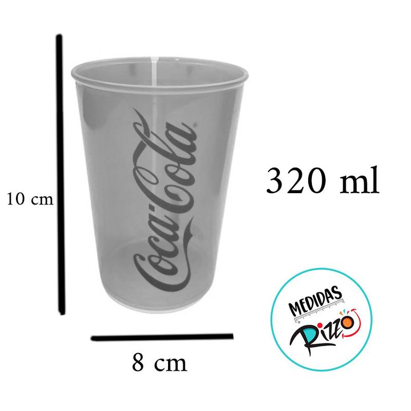 Copo de Plástico Coca-Cola - Azul - 320 ml - 1 unidade - Plasútil - Rizzo