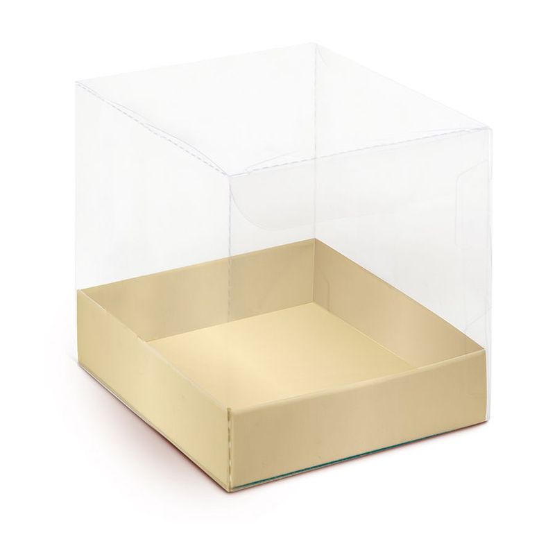 Caixa para Panetone 500g G 14,4x14,4x12cm Liso Ouro - 01 unidade - Cromus Natal - Magazine 25