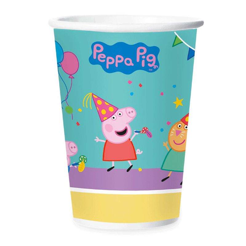 Copo de Papel Festa Peppa Pig Clássica 180ml - 12 unidades - Regina - Rizzo Embalagens