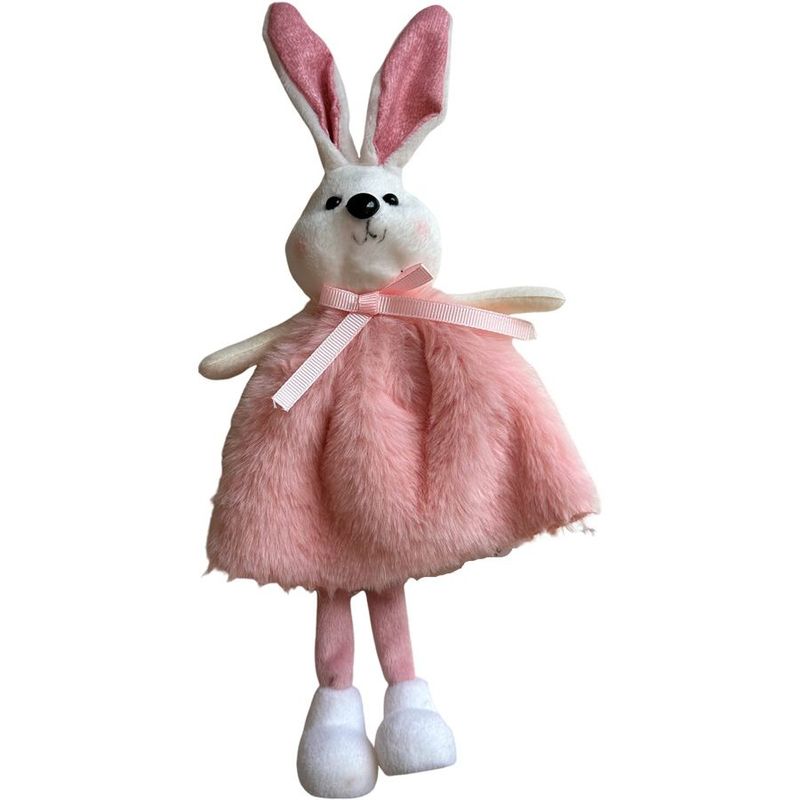 Coelha Decorativa de Pano Com Vestido - Rosa - 1 unidade - Cromus - Magazine 25
