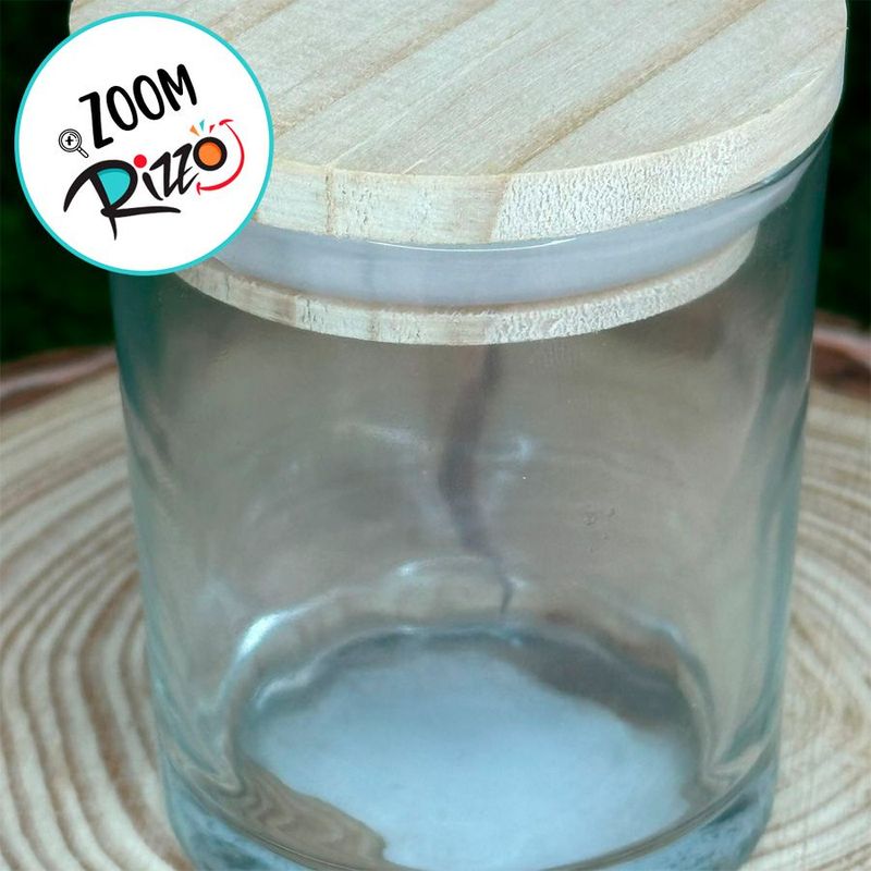 Pote de Vidro  Hermético com Tampa de Madeira 120ml - 6,5x8cm - 1 unidade - Rizzo