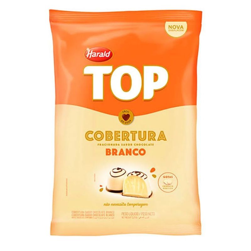 Cobertura em Gotas Choc Branco - Top - 1,01kg - Harald - 01 unidade - Magazine 25