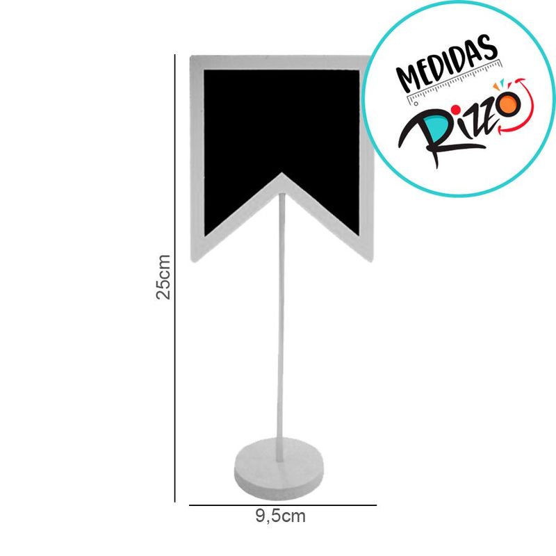 Lousa para Personalizar Bandeirinha Vermelha com Apoio - 25cm - 1 unidade - Rizzo