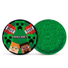 Prato Redondo Decorativo Minecraft 18 cm de Diâmetro - 8 unidades - Cromus - Rizzo