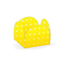 Forminhas para Doces 4 Pétalas Poá Amarelo e Branco - 50 unidades - NC Toys - Magazine 25