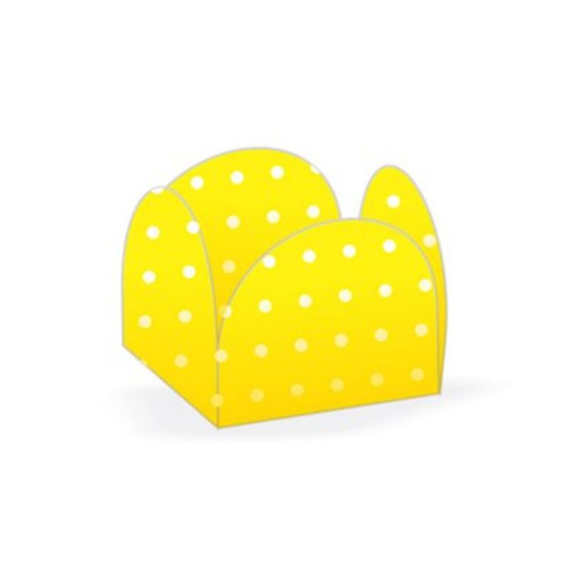 Forminhas para Doces 4 Pétalas Poá Amarelo e Branco - 50 unidades - NC Toys - Rizzo Embalagens