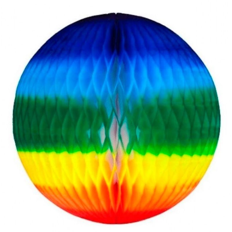 Globo de Papel Colmeia Arco Íris 48cm - 1 unidade - Rizzo