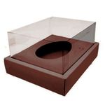 Caixa Ovo de Colher com Moldura - Meio Ovo de 250g - 20cm x 15,5cm x 10cm - Marrom - 5unidades - Assk - Rizzo Embalagens