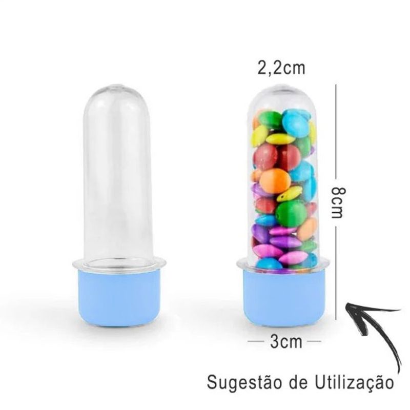 Mini Tubete Lembrancinha 8cm 10 unidades - Azul Bebê - Magazine 25 e Festas