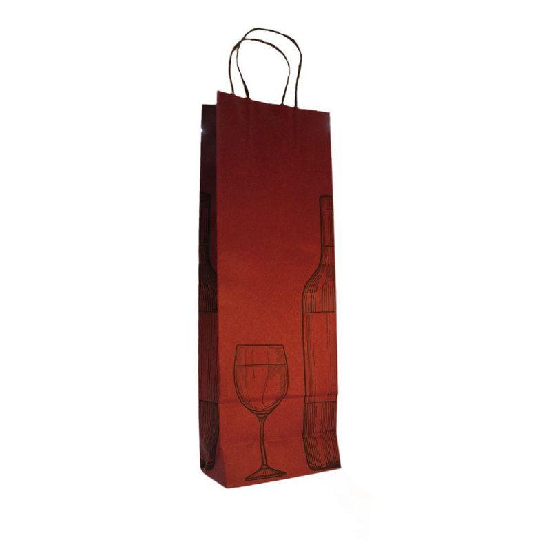 Sacola Kraft Vinho Bordô - Ref. 6444 - 10 unidades - Magazine 25