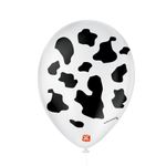 Balão de Festa Decorado Vaquinha - Branco e preto 9" 23cm - 25 Unidades - São Roque - magazine 25 Balões