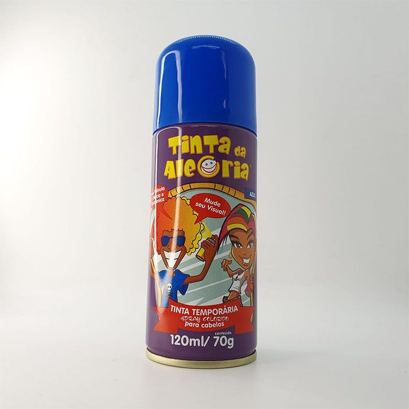 Tinta Spray para Cabelos 120 mL - Azul - Tinta da Alegria - 1 unidade - Magazine 25