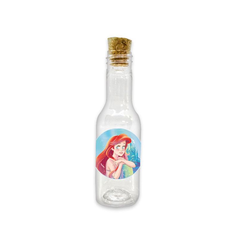 Garrafinha de Plástico 50 ml com Tampa Rolha - Festa Pequena Sereia - 10 unidades - Magazine 25