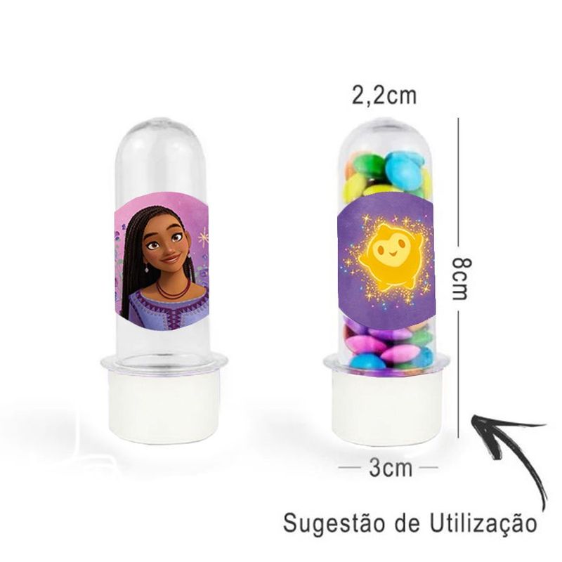 Mini Tubete Lembrancinha Branco - Festa Wish - 8cm - 20 unidades - Rizzo