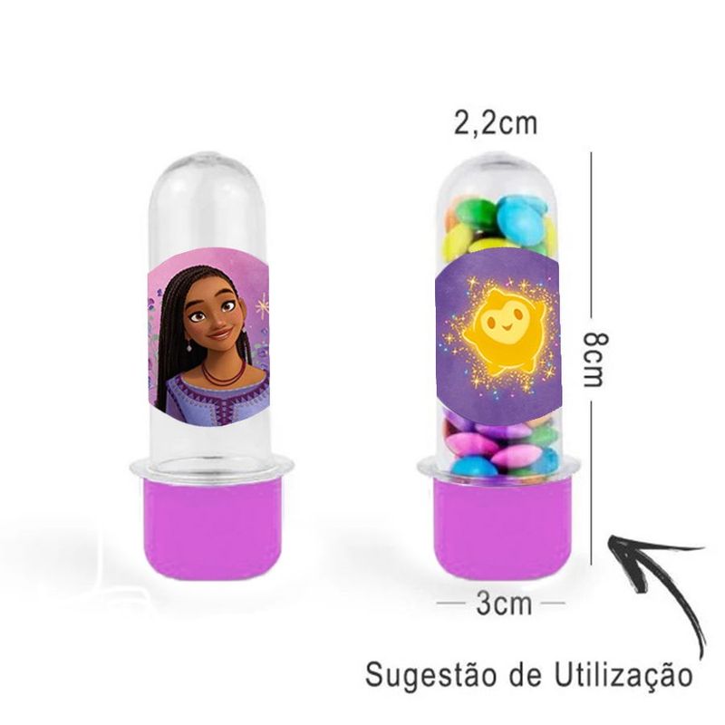 Mini Tubete Lembrancinha Lilás - Festa Wish - 8cm - 20 unidades - Rizzo