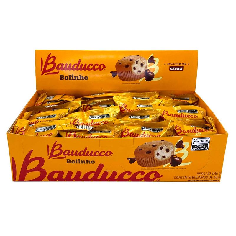 Bolinho Baunilha Gotas Chocolate 40g c/16 - Bauducco