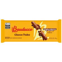 Wafer Recheado e Coberto Choco Tube 80g - Bauducco