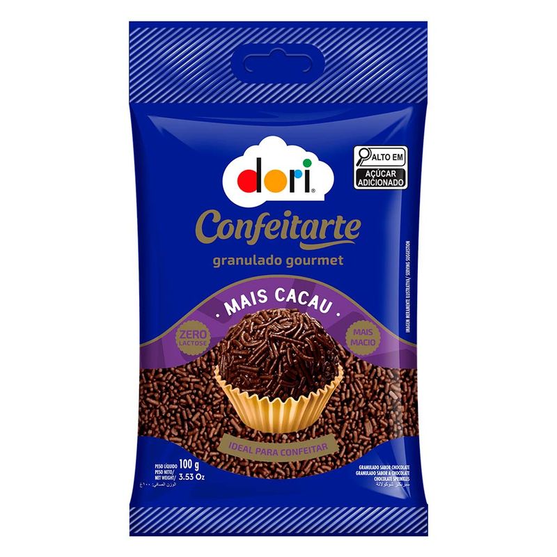 Granulado Chocolate Gourmet Mais Cacau Confeitarte 100g - Dori