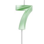 Vela Mini Design Verde Candy Color - Número 7 - 1 Un