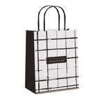 Sacola Papel Grid Preto G 32x26,5x13 - 10 Un