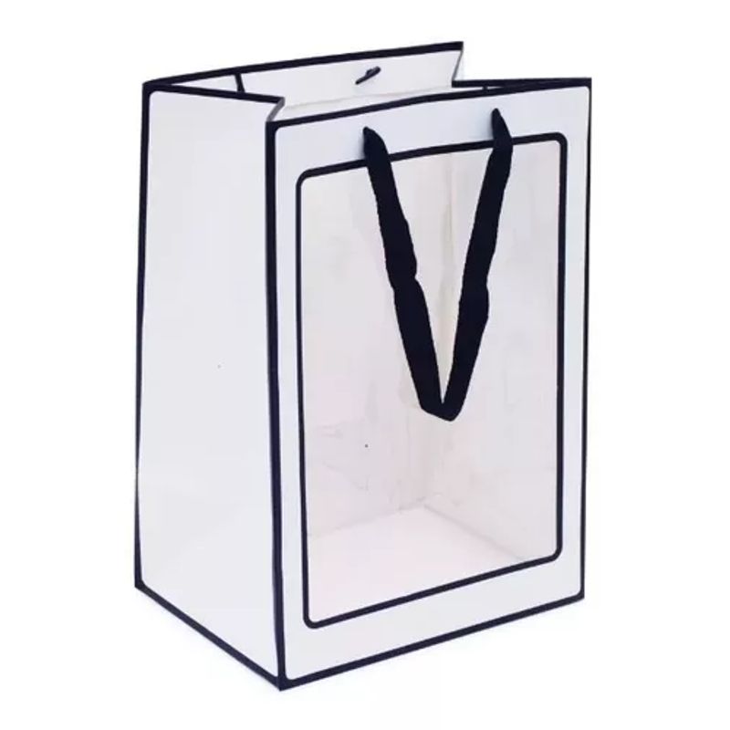 Sacola com Visor G Branco 35x25x18 - 10 Un