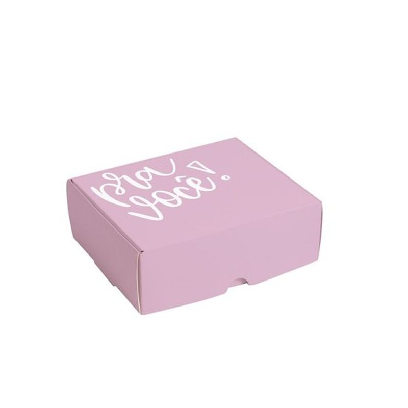 Caixa para 6 Brigadeiros Prá Você Rosa 13X10,6X4,5 - 100 Un