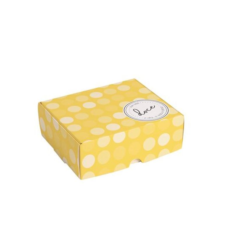 Caixa para 4 Brigadeiros Que Seja Doce Amarelo 9X9X4,5 - 100 Un