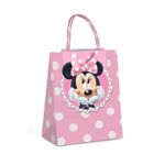 Sacola Papel com Fecha Minnie Dots P 21,5x15x8 - 10 Un