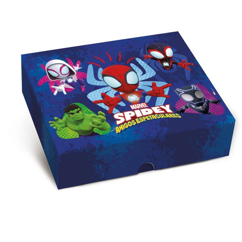 Caixa Retangular Tampa Fundo New Spidey And Fried P 17x13,5x4,5 - 10 Un