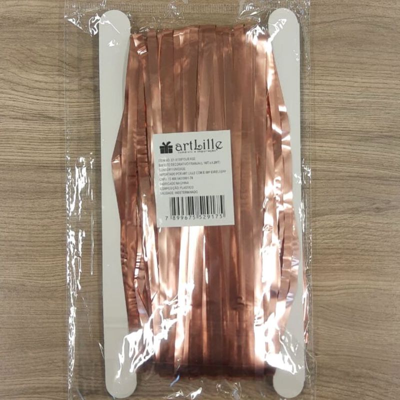 Cortina Decorativa Fosca Rosê Gold L1 x A2 m- 01unidade - Artlille - Magazine 25