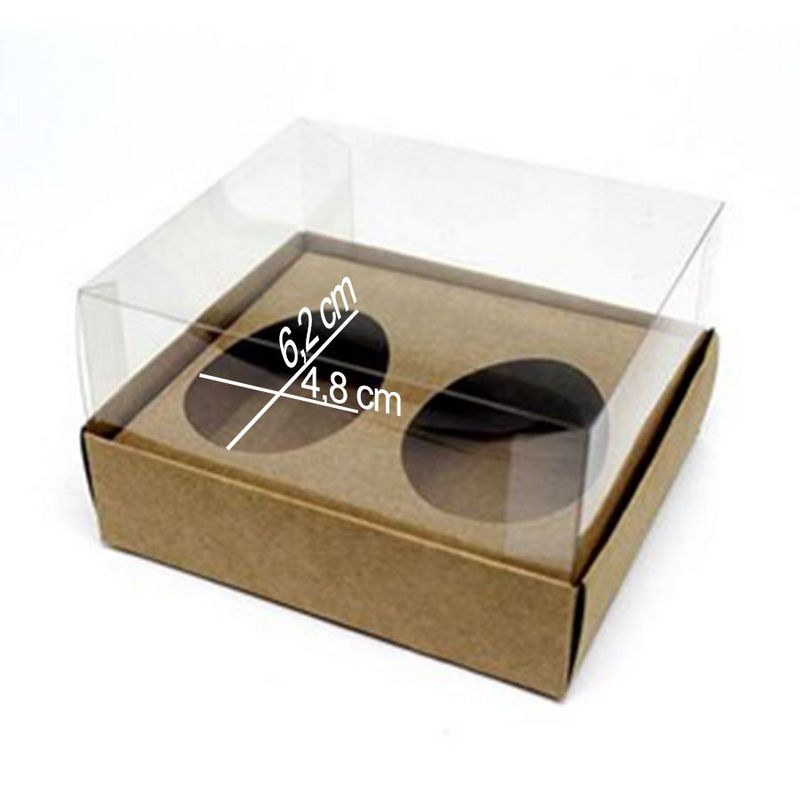 Caixa Ovo de Colher Duplo - Meio Ovo de 50g a 80g - 10cm x 10cm x 4cm - Kraft - 5unidades - Assk - Páscoa Magazine 25