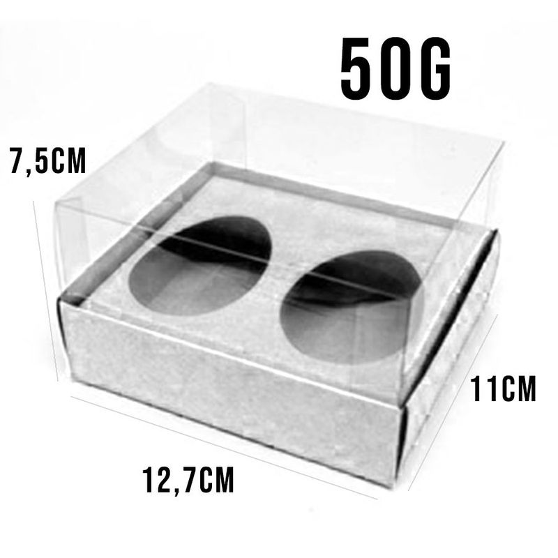 Caixa Ovo de Colher Duplo - Meio Ovo de 50g a 80g - 10cm x 10cm x 4cm - Kraft - 5unidades - Assk - Páscoa Magazine 25