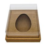 Caixa Ovo de Colher com Moldura - Meio Ovo de 250g - 20cm x 15,5cm x 10cm - Kraft - 5unidades - Assk - Páscoa Magazine 25