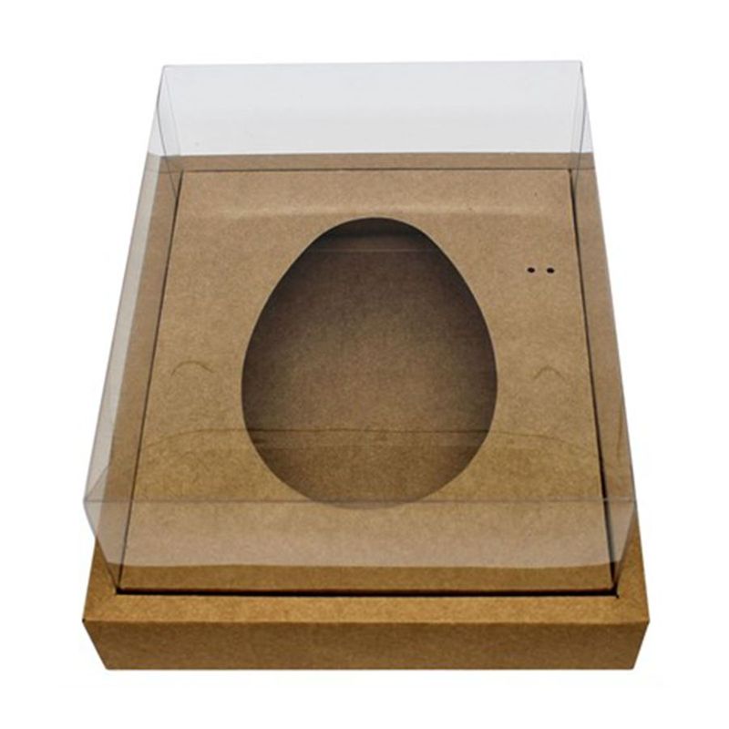 Caixa Ovo de Colher com Moldura - Meio Ovo de 250g - 20cm x 15,5cm x 10cm - Kraft - 5unidades - Assk - Páscoa Magazine 25