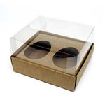 Caixa Ovo de Colher Duplo - Meio Ovo de 50g a 80g - 10cm x 10cm x 4cm - Kraft - 5unidades - Assk - Páscoa Magazine 25