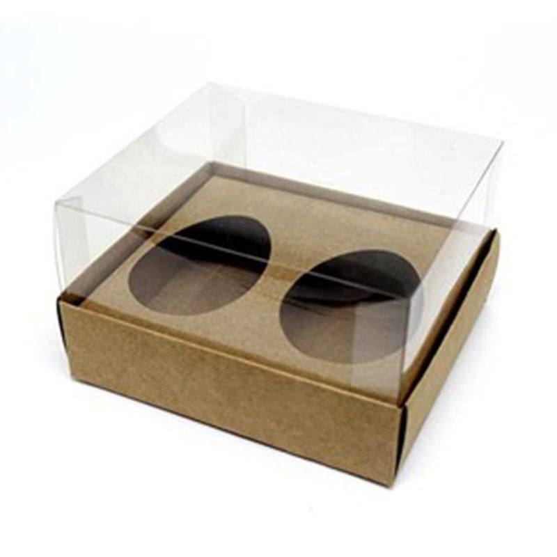 Caixa Ovo de Colher Duplo - Meio Ovo de 50g a 80g - 10cm x 10cm x 4cm - Kraft - 5unidades - Assk - Páscoa Magazine 25